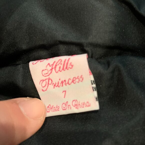 Beverly Hills Princess Puffy Vest 7 White and black with Pink Stripe SZ. 7 KIDS - Picture 4 of 4